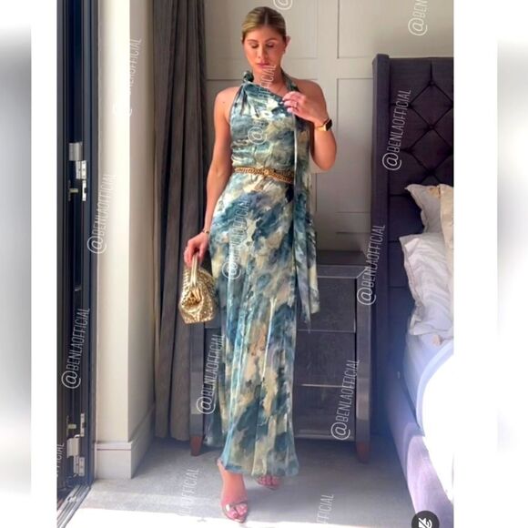 Bloggers fav ZARA LIMITED EDITION PRINTED DRESS MULTICOLORED HAND PAINTED NWT - Picture 8 of 16